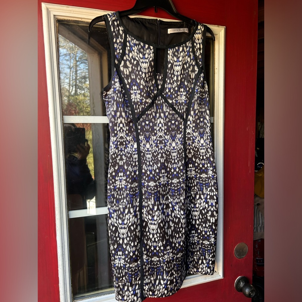 Susana Monaco black blue dot dress Size small